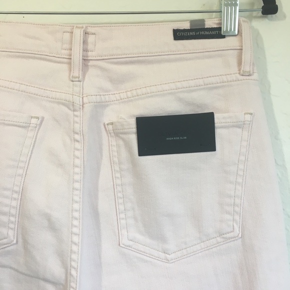 Citizens of Humanity Olivia High Rise Slim Crop Pants Rosewater - Picture 10 of 13